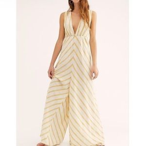 Free people wide high rise jumpsuit romper